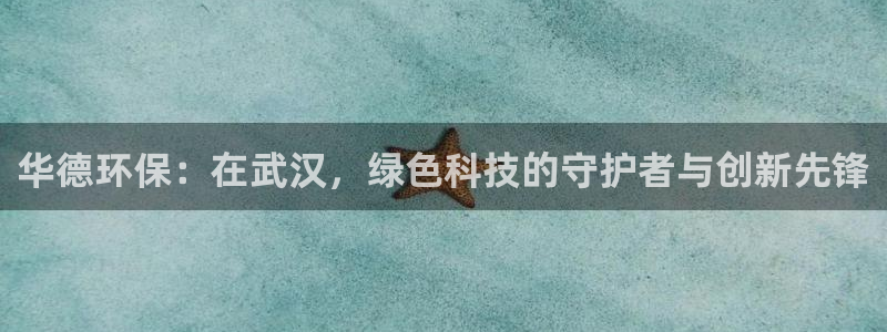 彩名堂计划真的准吗：华德环保：在武汉，绿色科技的守护者与创新